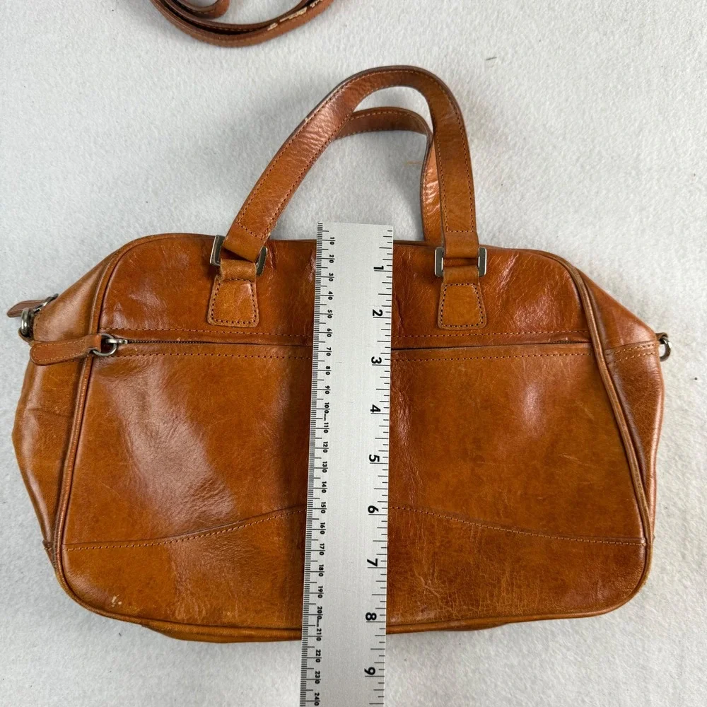 Pelle Studio Wilsons Leather Cognac Italian Leather Satchel Crossbody Bag Brown